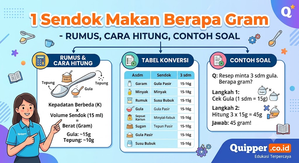 1 Sendok Makan Berapa Gram 