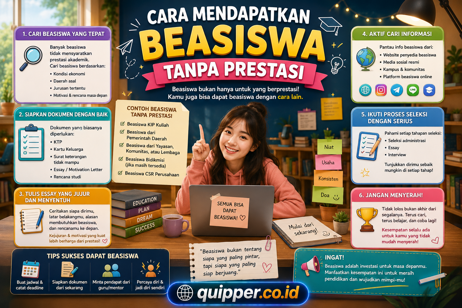 Cara Mendapatkan Beasiswa Tanpa Prestasi 