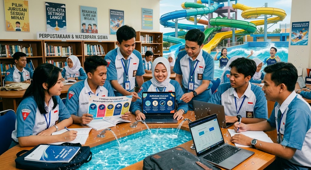 "Siswa SMA Indonesia berdiskusi mengenai pilihan jurusan kuliah masa depan yang menjanjikan"