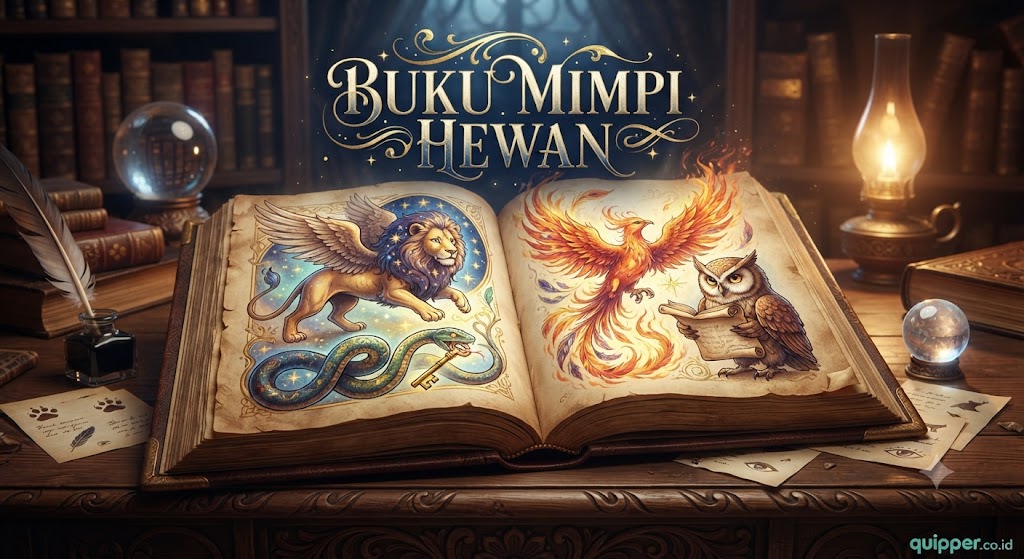 Ilustrasi buku tafsir mimpi hewan klasik dalam literatur budaya