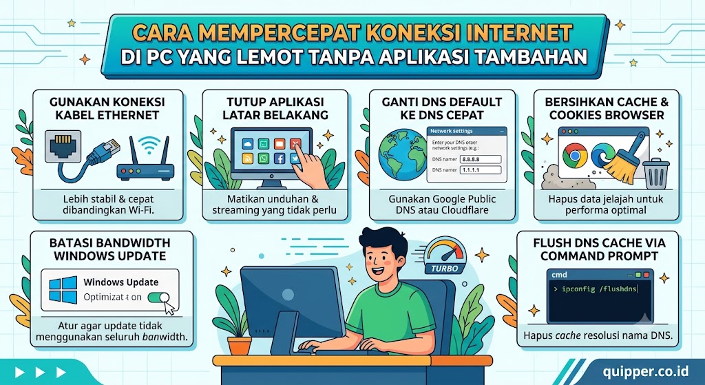 Cara Mempercepat Koneksi Internet di PC yang Lemot Tanpa Aplikasi Tambahan