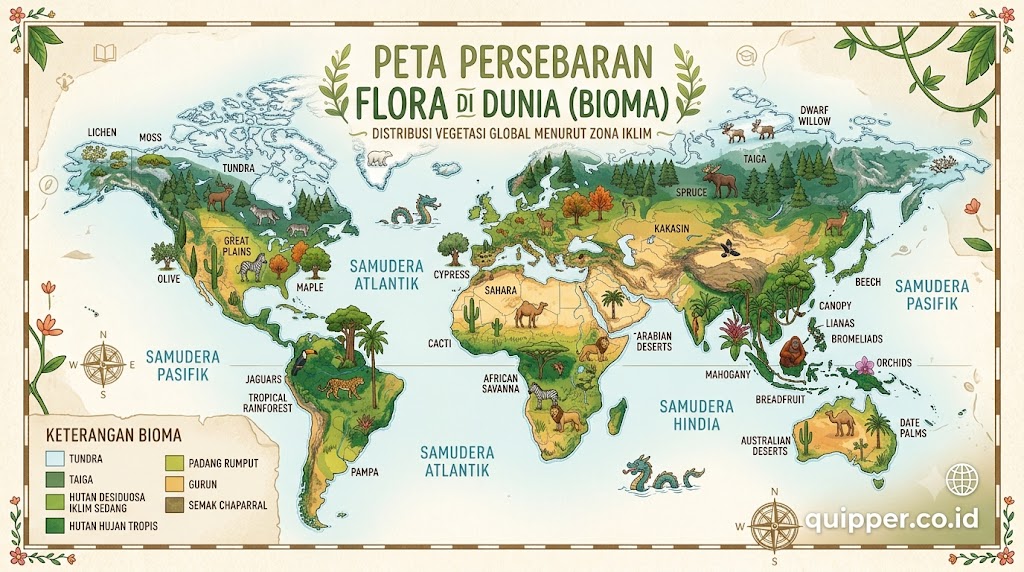 Peta Persebaran Flora di Dunia (Bioma)