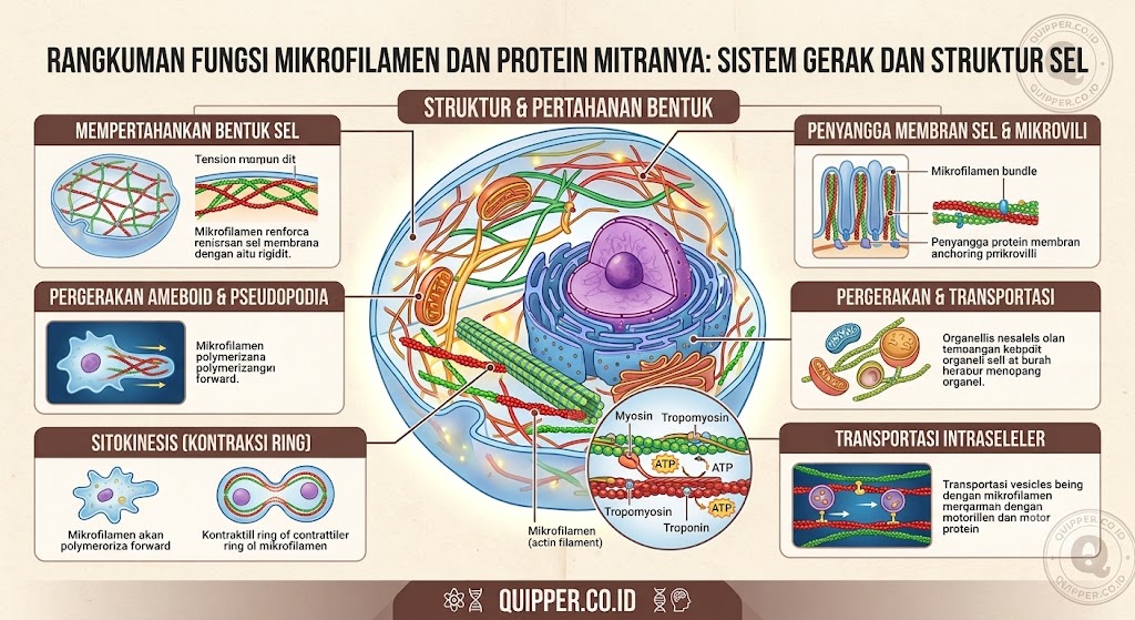 Rangkuman Fungsi Mikrofilamen dan Protein Mitranya