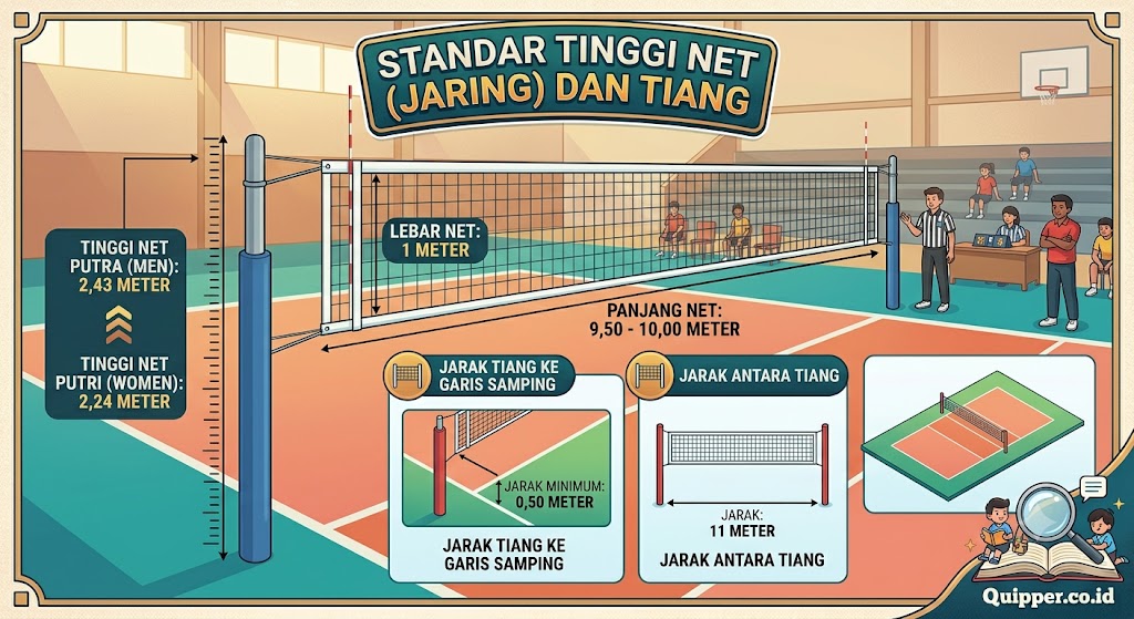 Standar Tinggi Net Jaring dan Tiang