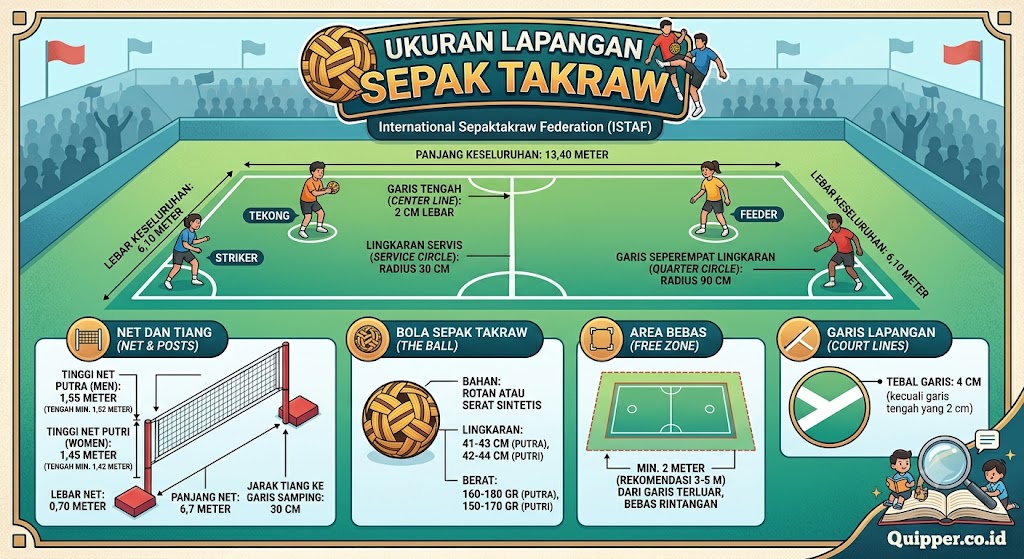 Ukuran Lapangan Sepak Takraw